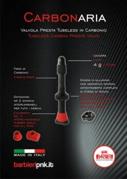 Barbieri Carbonaria Carbon Tubeless Ventile 45mm -Giro Verkaufs-Shop barbieri carbonaria tuebelss ventil 2