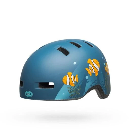 Bell Lil Ripper Matte Gray/blue Fish XS 45-52 Cm Kinderhelm -Giro Verkaufs-Shop bell lil ripper matte gray blue fish kinderhelm 2