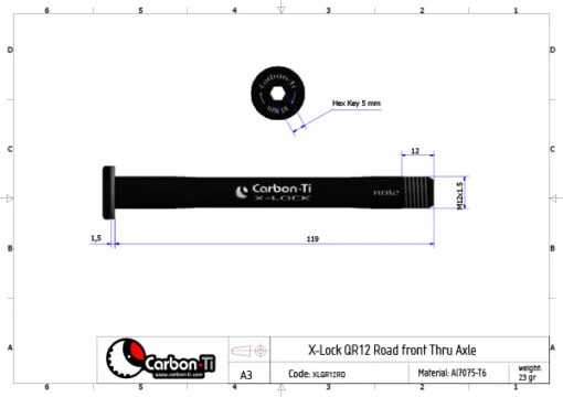 Carbon Ti X-Lock QR12x1.5 ROAD (119 Mm) Black Steckachse -Giro Verkaufs-Shop carbon ti x lock qr 12x15 road 119 mm 1