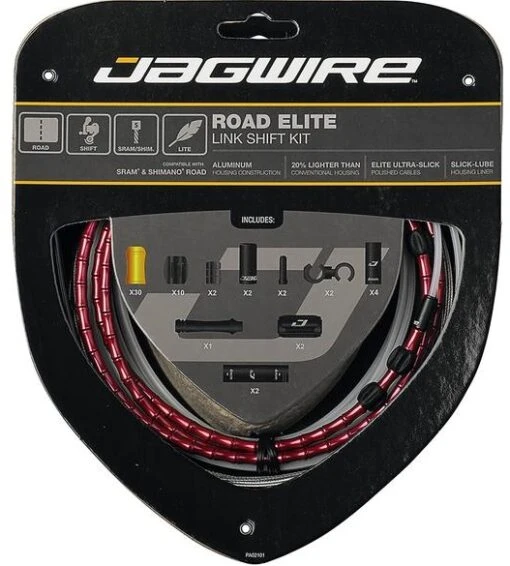 Jagwire Road Elite Link Shift Kit Red Schaltzugset -Giro Verkaufs-Shop jagwire road elite link shif kit red