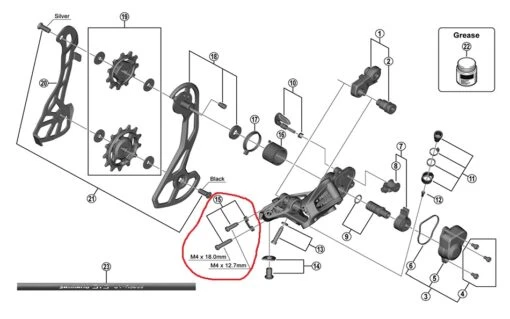 Shimano Ultegra RD-R8000/GRX RD-RX810 Schaltwerk Anschlagschrauben -Giro Verkaufs-Shop shimano grx rd rx810 schaltwerk anschlagschrauben