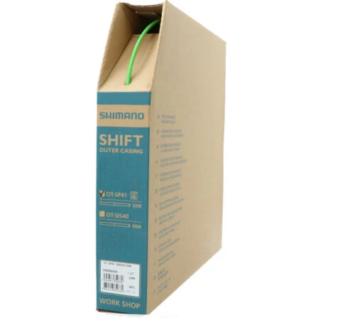 Shimano SIS SP41 4mm X 25m Schaltzugaussenhülle - Box Grün -Giro Verkaufs-Shop shimano schalthuelle sis sp41 4 mm gruen